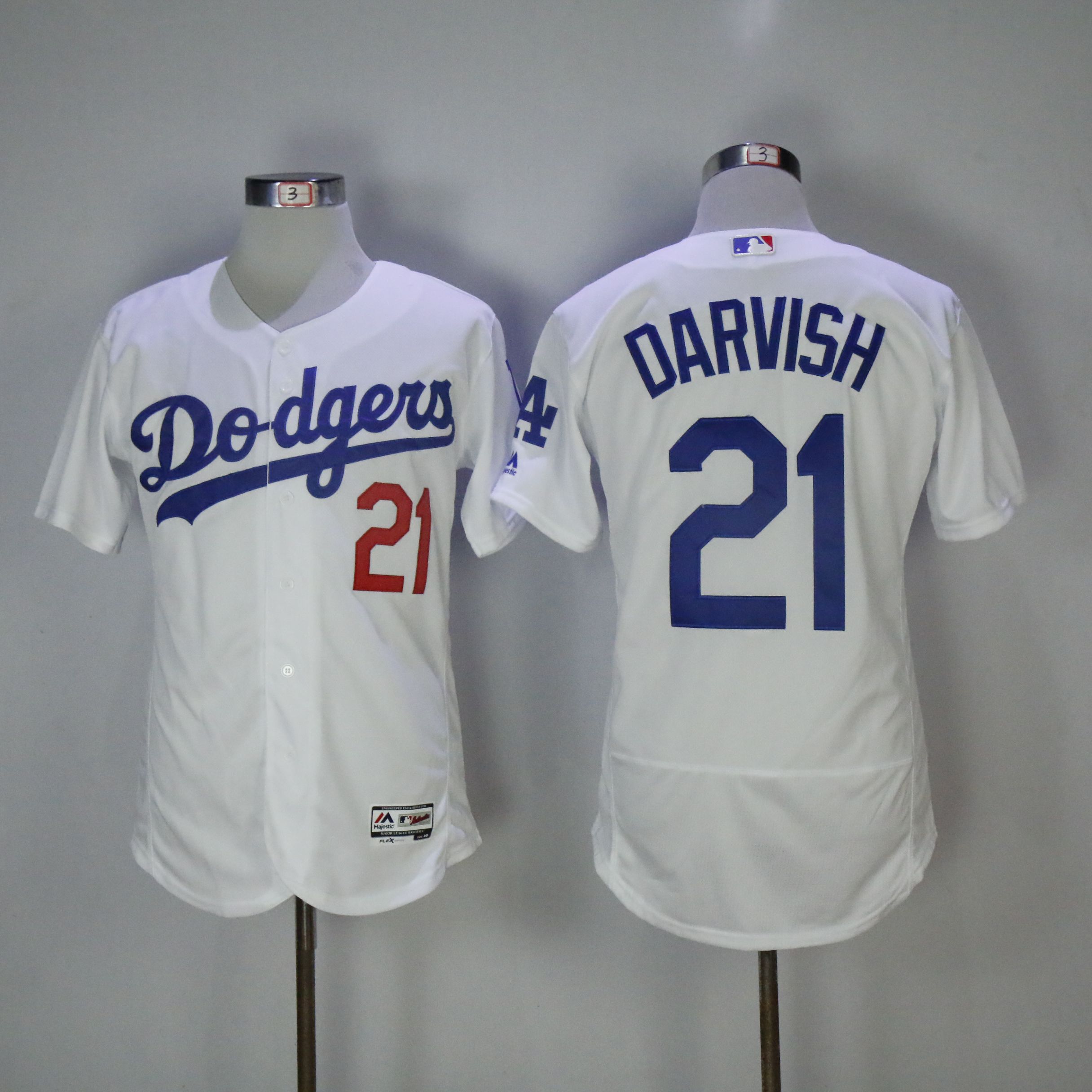 Men Los Angeles Dodgers 21 Darvish White Elite MLB Jerseys